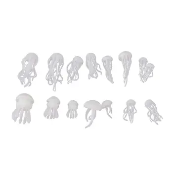 

16 Pcs/set Epoxy Filling Material Crystal Ocean Resin 3D Mini Jellyfish Modeling 83XF