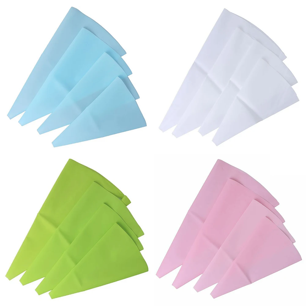 

4Pcs EVA Silicone Mix Size Pastry Bag Kitchen DIY Icing Piping Cream Reusable Pastry Bags Set Cake Decorating Tool