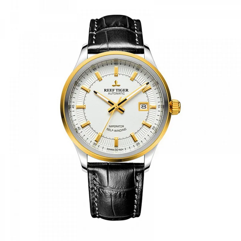automatic watch p3 Мужские автоматические часы, мужские наручные часы Reef Tiger, роскошные часы reloj, 100 м, водонепроницаемые механические наручные часы montre homme RGA8015 - Цвет: automatic watch p3