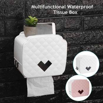 

Waterproof Wall Mount Double Toilet Paper Holder Shelf Toilet Paper Tray Roll Paper Tube Storage Box Bathroom Tissue Dispenser