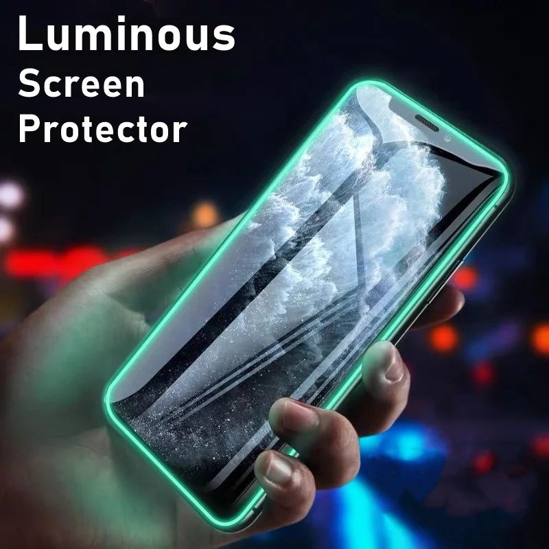 Tongdaytech светящееся закаленное стекло с полным покрытием для Iphone XS 11 Pro Max 8 7 6 Plus