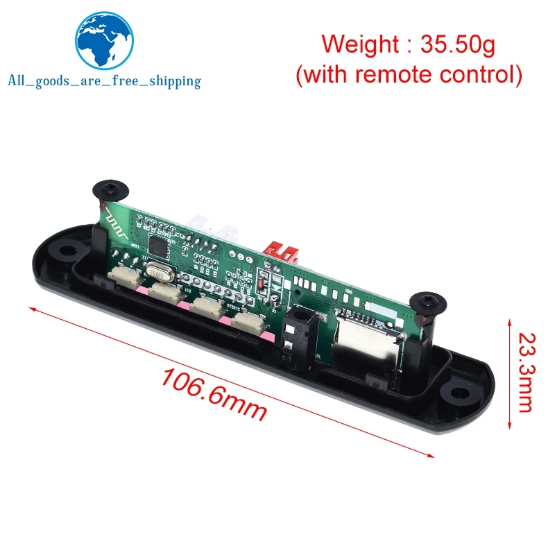 TZT 무선 블루투스 MP3 WMA 디코더 보드 오디오 모듈, USB TF 라디오, 리모컨 포함 자동차 액세서리, 5V, 12V