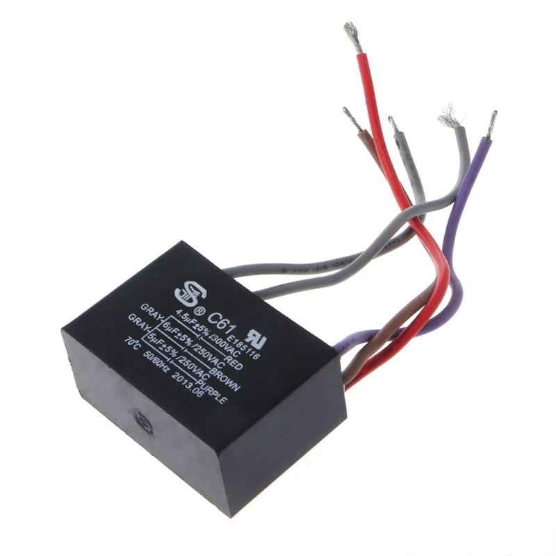 

CBB61 Electrical Power Relay Connecting Capacitor 4.5uf+6uf+5uf 250V 5 Wire