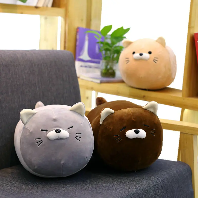 Japan Fat Cat Plush Toy Soft Animal Grey Pet Pillow Christmas Gift  Model New