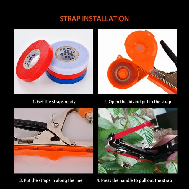 Kerti Szerszám Növényi Kötés Tapetool Tapener Gép Ág Kézzel Kötőgép Csomagoló Zöldség Szár Heveder Metsző Szerszámkészlet - Image 4