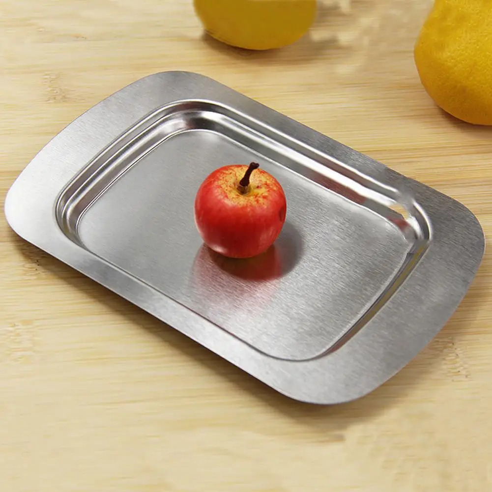 Acero inoxidable mantequilla caja contenedor queso servidor almacenamiento bandeja con tapa cocina vajilla