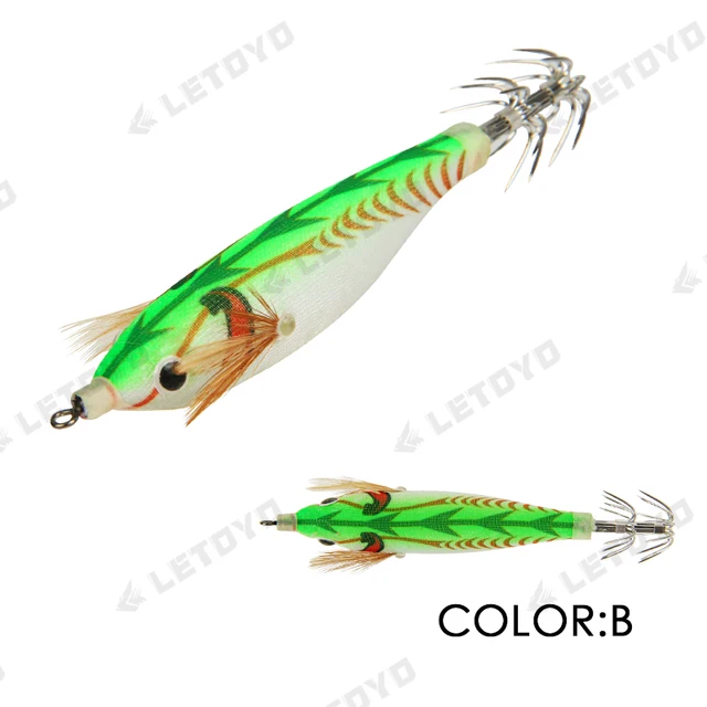 LETOYO 70mm 10g Floating Squid Jigs Fishing Lure Artificial Shrimps Squid Hook For Sea Fishing Cuttlefish Octopus Calamari Baits b 75mm 9g
