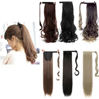 

DIANQI Wraparound Synthetic Long Straight Ponytail Wrap Around Clips in Heat-Resistant Ponytail Hair Clips