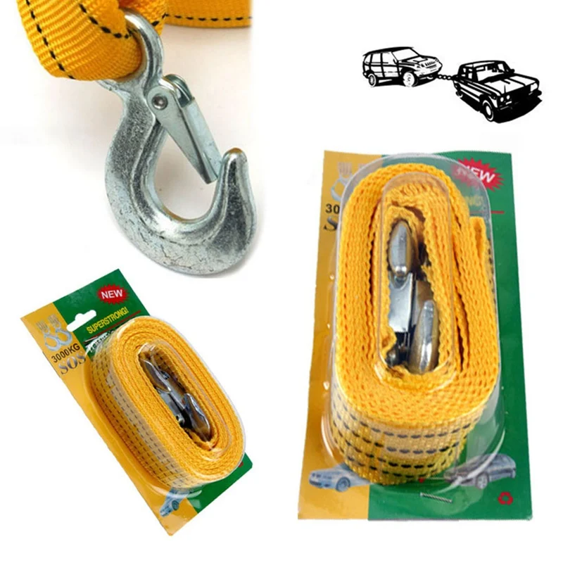 3 тонны, 4 метра, универсальный автомобильный буксировочный кабель, буксировочный трос, буксировочный трос с коваными крючками