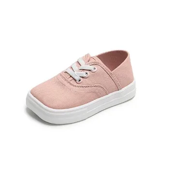 

Girl's Canvas Shoes Square Toe Board Sneakers Black Yellow Rubber Slip-on Sports Shoes
