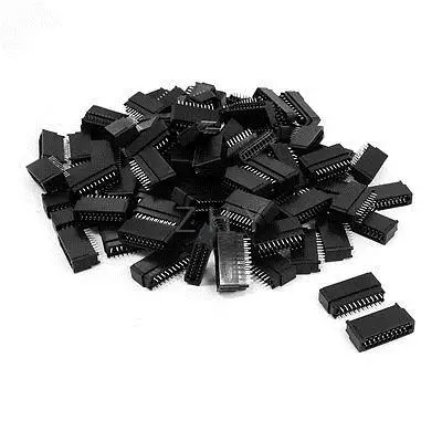 

100 Pcs 2.54mm Pitch Double Rows Computer PCB IDC Pin Headers 20 Pins