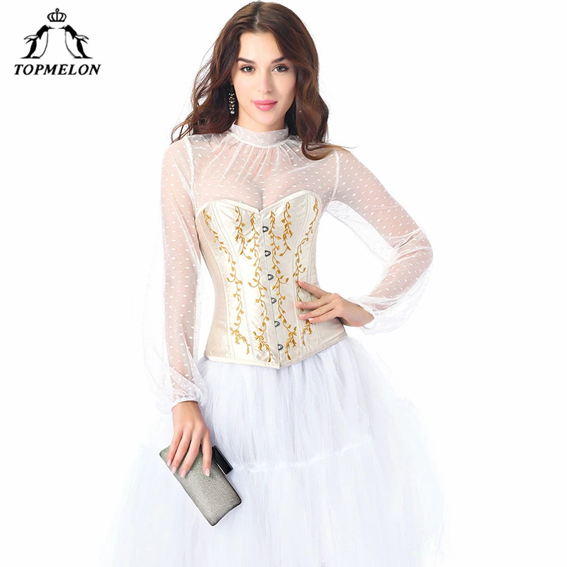 white boned corset dress