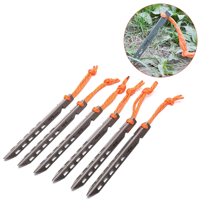 1pcs Titanium Tent Peg V Shape Titanium Spike Windproof Outdoor Camping Titanium Tent Nail Accessories Titanium Tent Stake