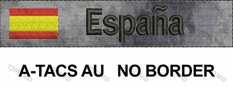Испанский флаг пользовательское имя нашивка-лента Испания письмо крюк и петля вышивка Заказная заплата Multicam зеленый ACU черный AU FG Tan - Цвет: AU Fold