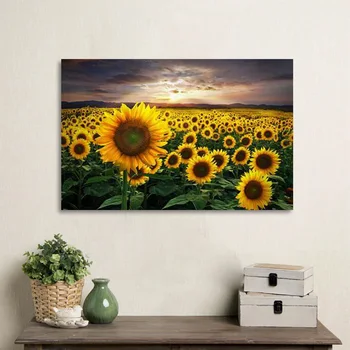 

DIY digital coloring sunflower garden landscape painting home decoration painting adult decompression art hand painting