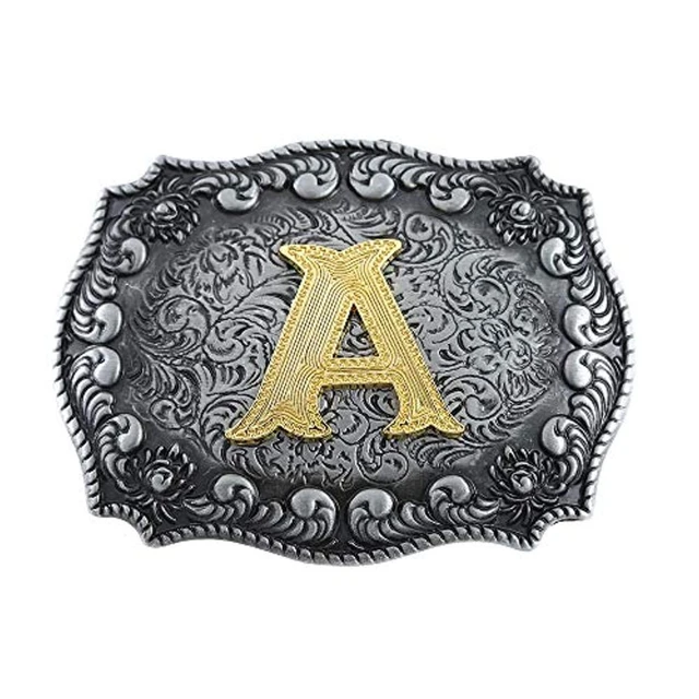  Vintage Fashion Western Belt Buckle A to Z Initial