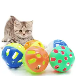 Пластиковая игрушка котенок мяч с кольцом колокольчика играя Жевательная погремушка царапина пластиковый шар интерактивные обучающие