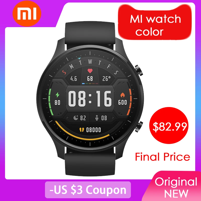 Смарт часы Xiaomi Mi цветные спортивные NFC 1 39 дюйма AMOLED браслет с длинной батареей