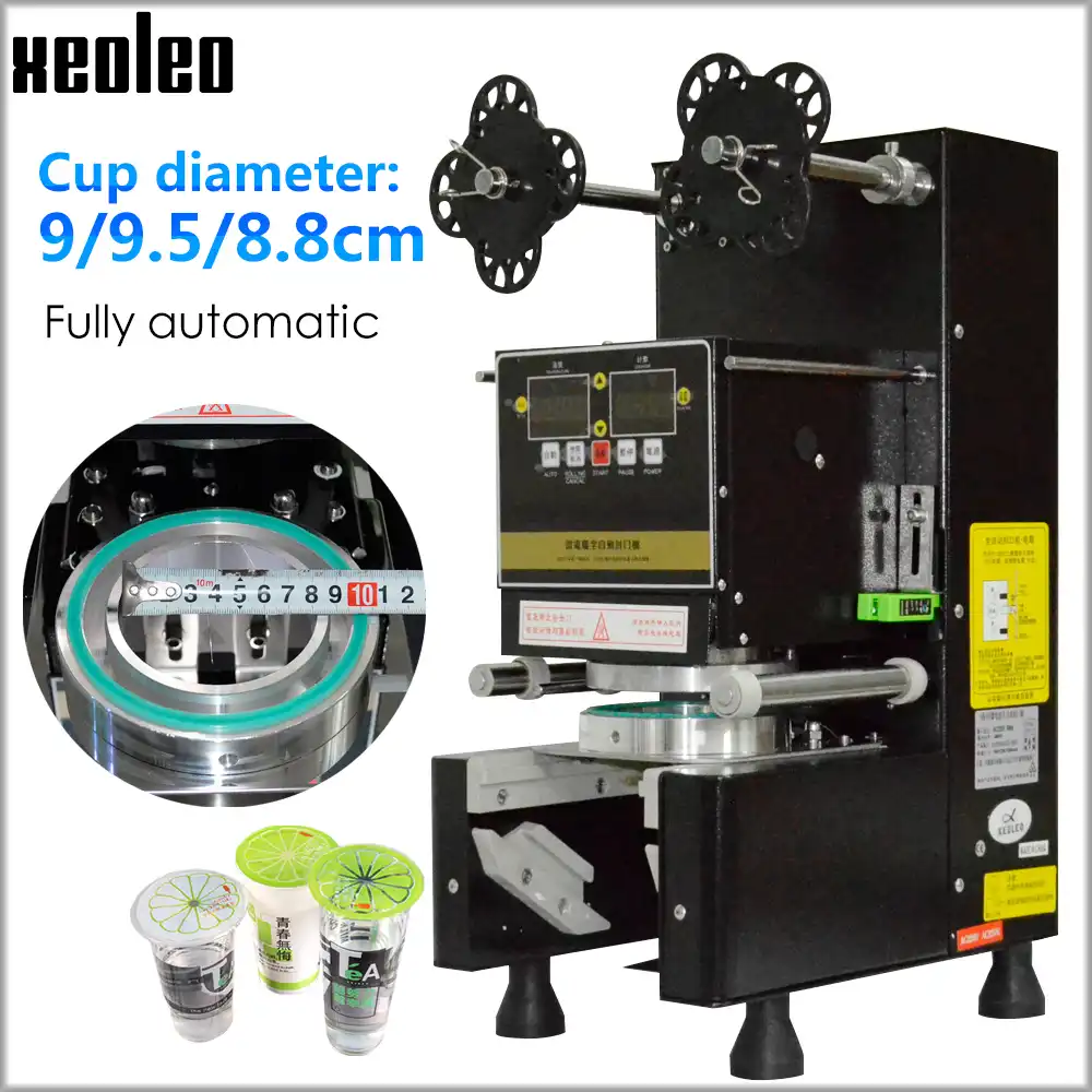 Xeoleoカップシーラーカップシール機全自動バブル茶機9 9 5 8 8 Pp Pe 紙ミルクティーカップボバ茶機 Sealer Machine Cup Sealing Machinesealing Machine Aliexpress