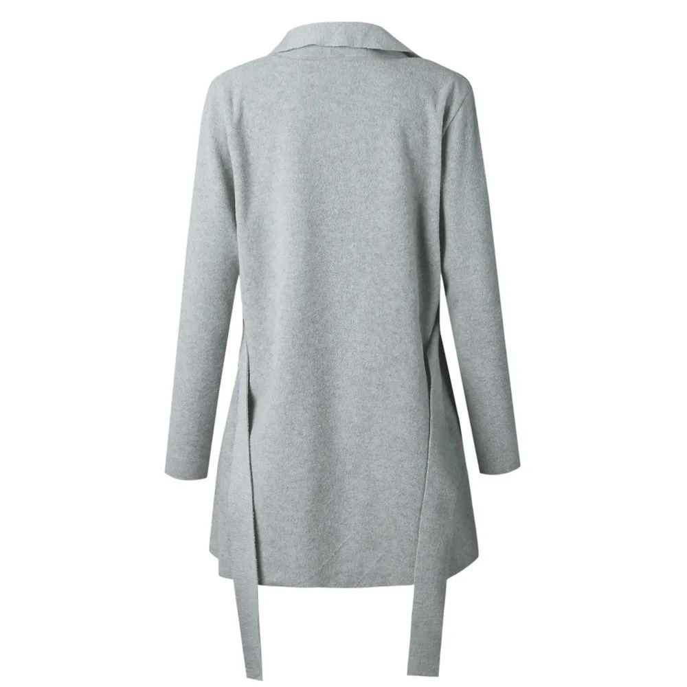 Jaycosin Fashion Women Winter Warm Open Front Jacket Pockets Coat Stylish Long Sleeve Comfortable Cardigan Jacket Coat 24#4