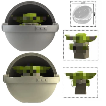 

10pcs Star Spcaeing Wars 8 Last Jedi Baby Force Awakens Yodaing Mandalorian DIY Mini Building Blocks Bricks Figures