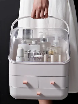 

Simple Jewelry Students Female Transparent simple White waterproof storage box Storage Case Household Organizer