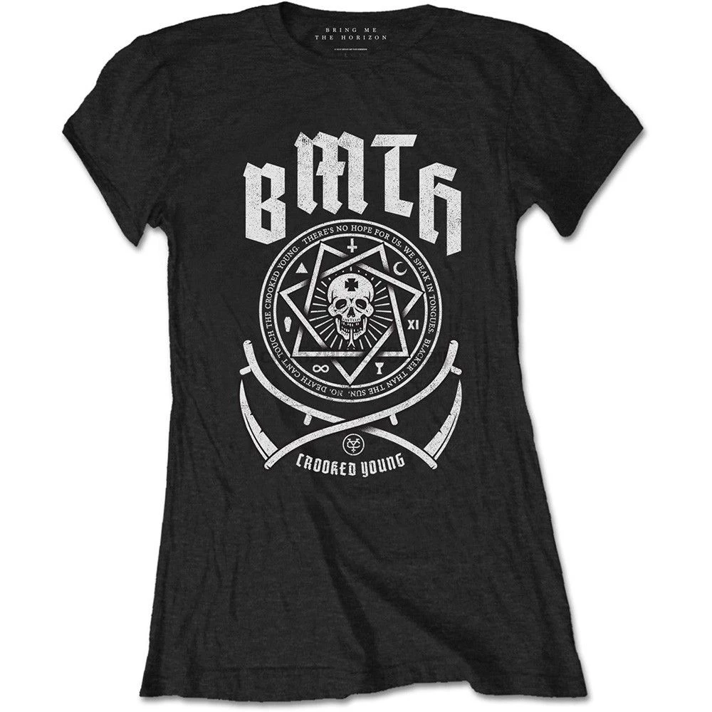 

Small Black Ladies Bring Me The Horizon Crooked T Shirt Tee Bmthts47Lb01 2018 New Arrival Men T Shirt New
