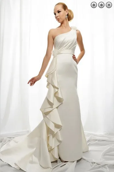 

free shipping vintage 2016 new woman dress designer bridal belt plus size simple White long empire waist beach wedding dresses