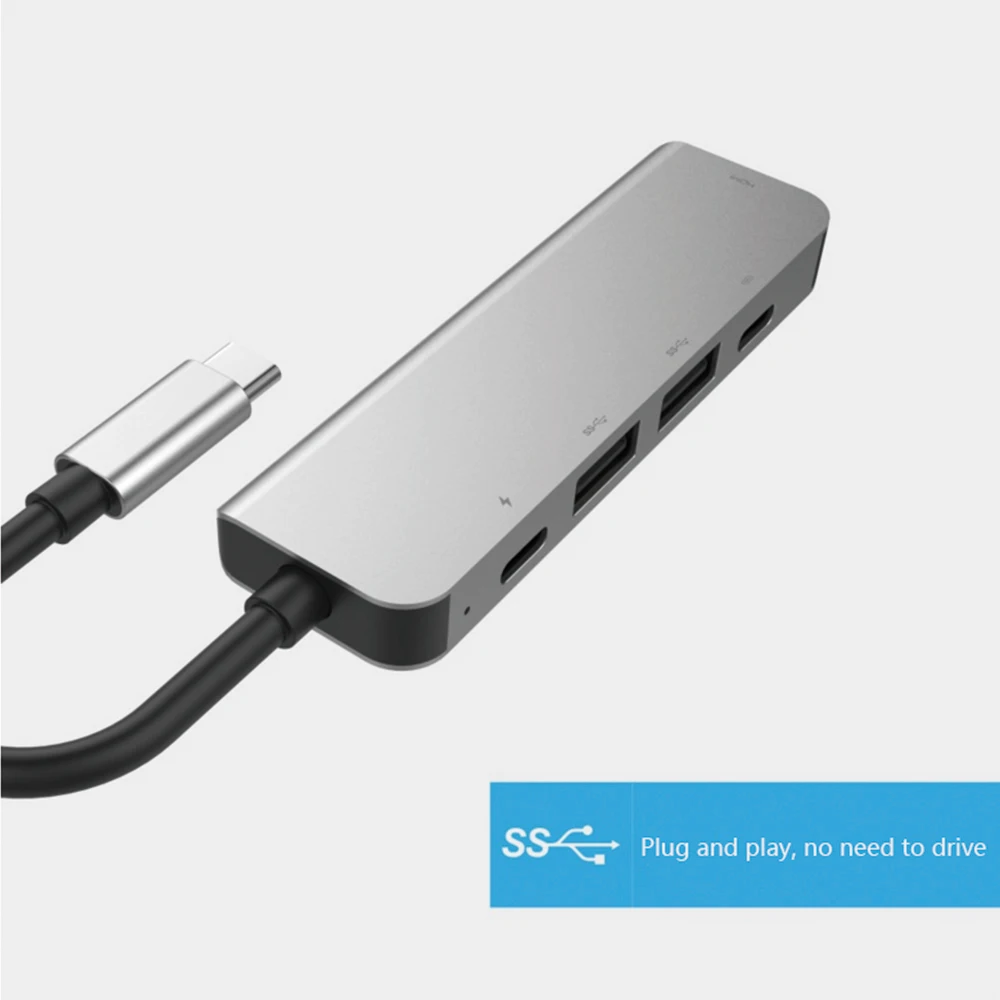 Type-C 3,0-hdmi концентратор 5 в 1 type C адаптер USB C зарядный порт Suppot Зарядка для ноутбука смартфон hdmi 4k