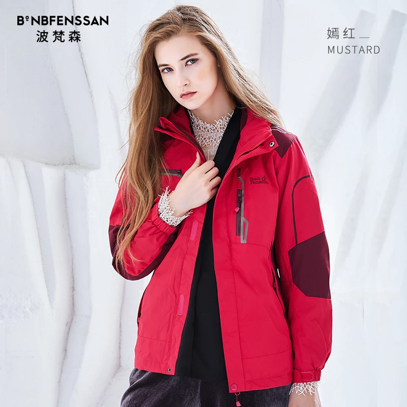 Новинка, куртка для пеших прогулок, женская зимняя куртка, 3 в 1, куртка, флисовое пальто, ветровка, софтшелл, водонепроницаемые куртки, пальто для улицы - Цвет: Красный