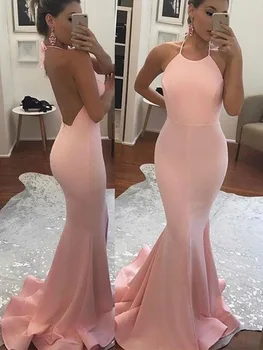 

Simple Design Halter Neck Backless Mermaid Evening Dress for Special Occasions