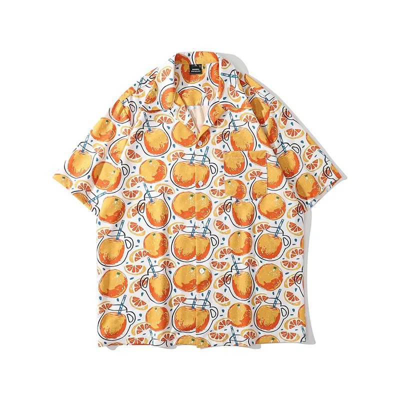 Men Shirt Short Sleeve 2021 New Arrival Summer Loose Male Shirt Thin Flowers Comfortable Student Korean Style Hot Sale S19