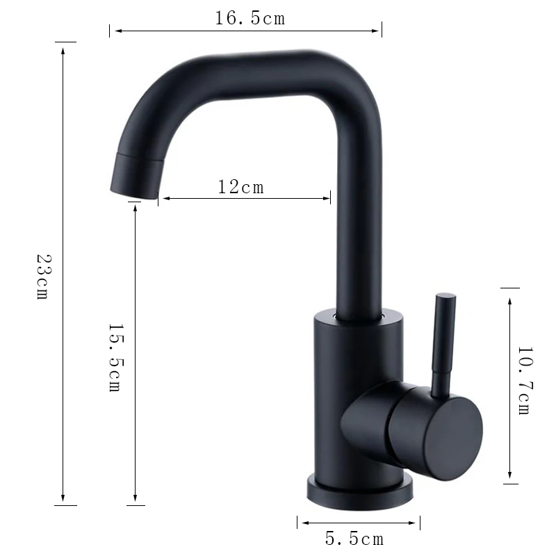 Basin Faucet 304 Stainless Steel Bathroom Hot Cold Wash Mixer Crane Tap 360 Rotation Single Handle