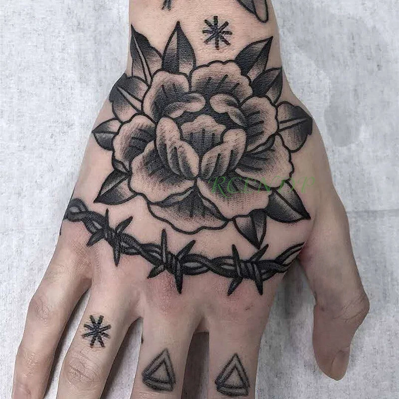 防水一時的なタトゥーステッカー花シンボル三角形に手偽タトゥーフラッシュタトゥーのための女性の男性の子供 Temporary Tattoos Aliexpress