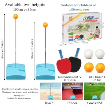 

Table Tennis Elastic Shaft Trainer Set Two kinds of Height Adjustable Thickened Base Stable Decompression Anti-myopia Portable