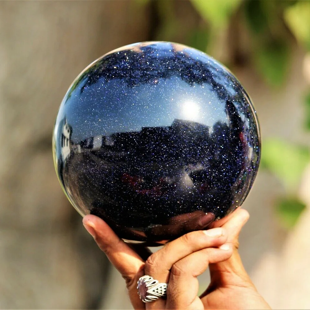 Natural Big Blue Gold Sand Healing Power Supply Aura Spirit Air Chakras Ball | Дом и сад