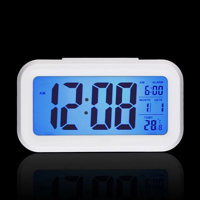 Портативный цифровой светодиодный дисплей с подсветкой Настольный Будильник Повтор термометр календарь время