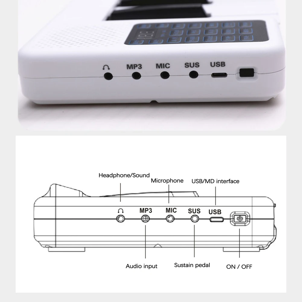 Portable 88 Keys Foldable Piano Digital Piano Multifunctional Electronic Keyboard for Student Kid Musical Instrument