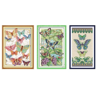

Beautiful Butterfly DMC Count Cross Stitch 11CT 14CT Cross Stitch Set DIY Cross Stitch Set Embroidery Needlework Home Decoration