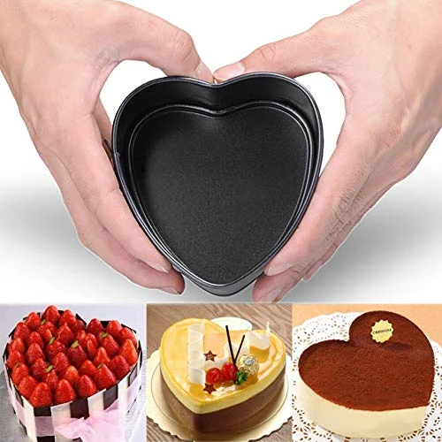 Ustensiles De Cuisson Moule A Ressort Gateau A La Mode Gateau Aux Pataugeoires Quiche Casserole En Forme De Cœur De 4 Pouces Aliexpress