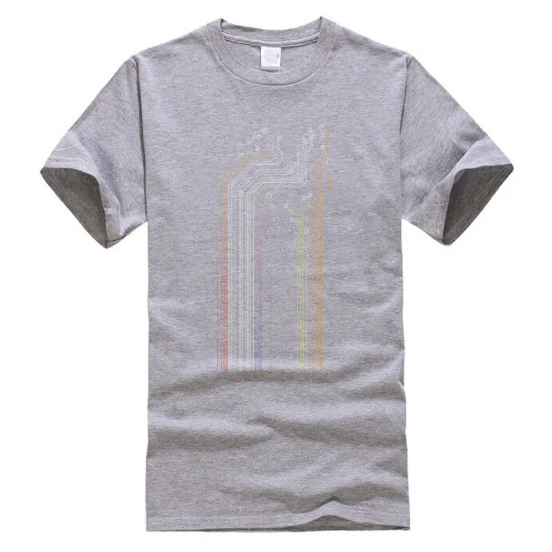 Electronic_panel_312 Cotton Youth Short Sleeve Tops & Tees Summer Labor Day T Shirts Hip hop Clothing Shirt High Quality O-Neck Electronic_panel_312 grey