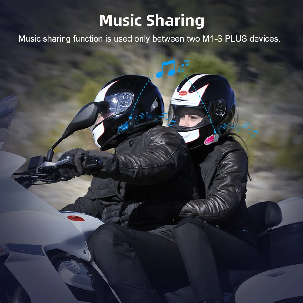 US $144.99 Fodsports 2 pcs M1S Plus Helmet Intercom Motorcycle Bluetooth Headset Intercom Wireless BT Interphone FM music sharing