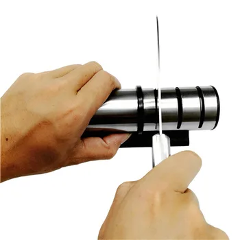 

New Best selling 3 Stage Kitchen Knife Sharpener Stainless Three Grinding Stages Household Kitchen Sharpening Tools T1202DC