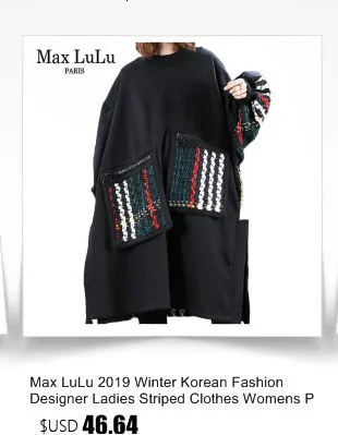 Max LuLu Роскошные корейские женские панк зимние теплые уличная Женская негабаритная вышивка свободные трикотажные платья Повседневная праздничная одежда