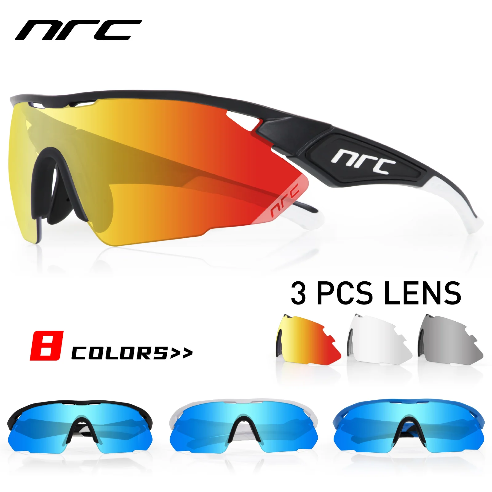 NRC FUll red Lens TR90 Sports Cycling Glasses Men MTB Mountain Road Bike  Bicycle Eyewear Sunglasses Goggles Gafas Ciclismo - AliExpress