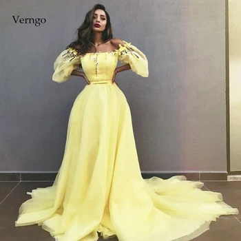 

Verngo Yellow Evening Dress 2019 Formal Evening dresses long Elegant Prom Gowns Party Ladies Vestido Longo