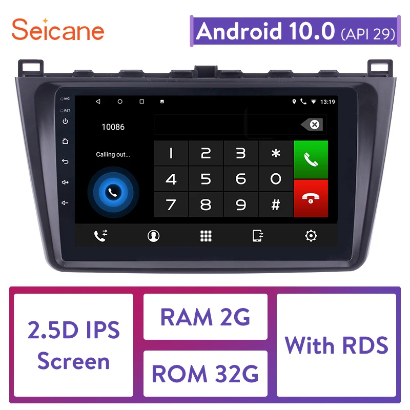 Seicane 2din Bluetooth GPS стерео Android 10 0 1024*600 сенсорный экран fm-радио для Mazda 6 Rui крыло