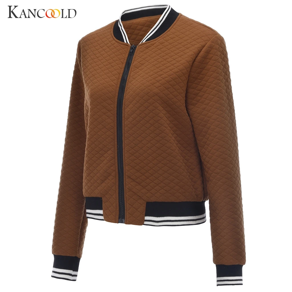KANCOOLD пальто Женская бейсбольная рубашка с длинным рукавом куртка на молнии Повседневная приталенная модная новинка пальто и куртки для женщин 2019AUG27