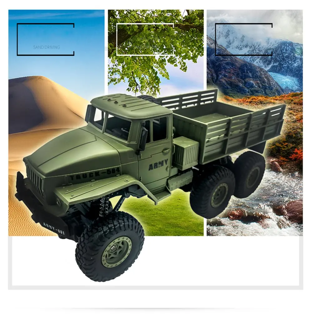 1:16 High Speed RC Car Military Truck 2.4G Six-wheel Remote Control Off-road Climbing Vehicle