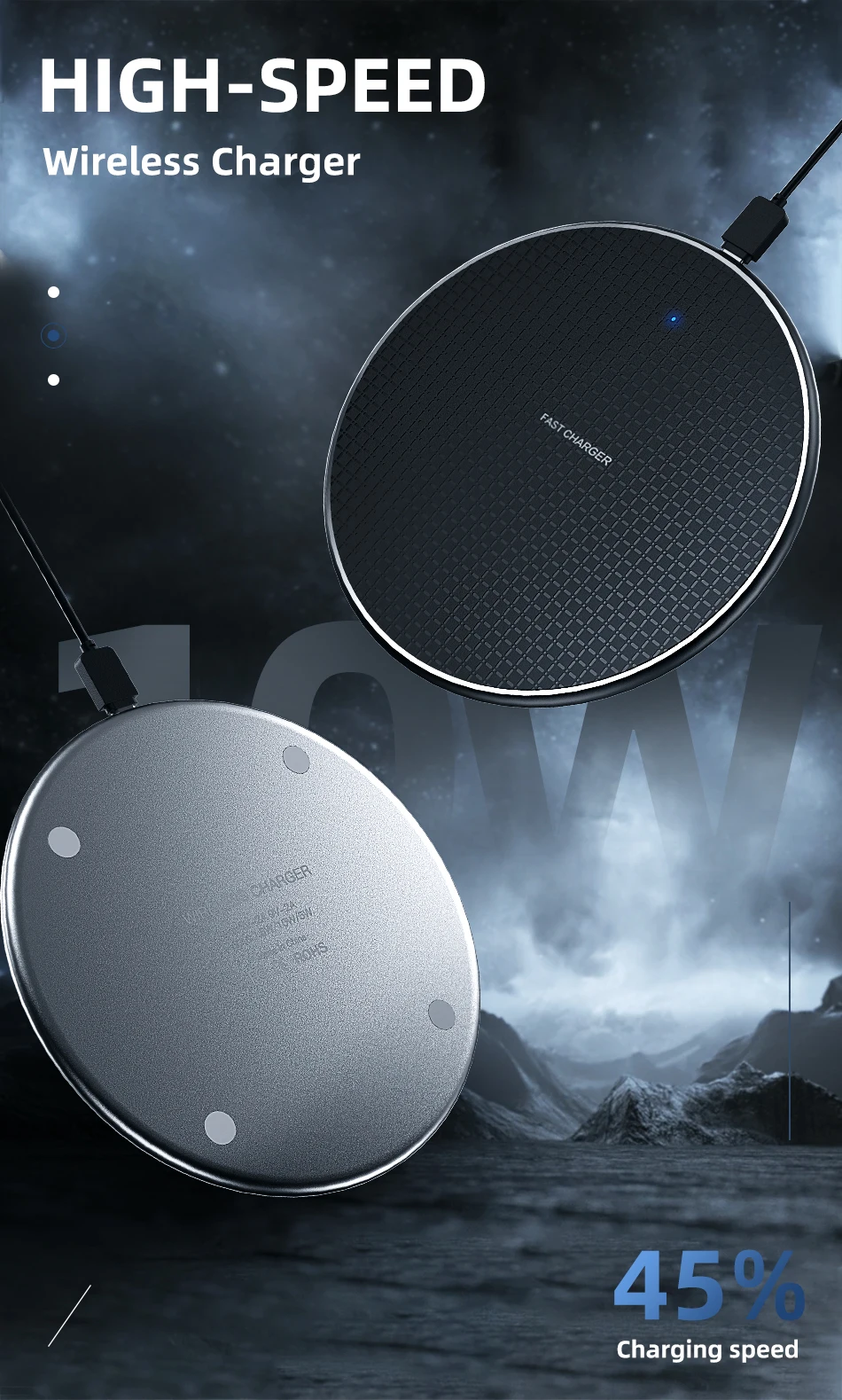 !ACCEZZ 10w Qi Fast Wireless Charger For iPhone 8 Plus XS 11 Pro Max Huawei Mate P20 P30 Pro Xiaomi mi9 Phone Wireless Charging (1)